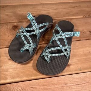 Chaco Sandals Size 9 Womens Slide On Strappy Turquiose